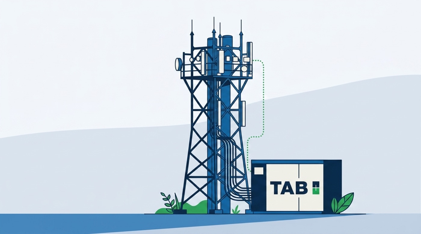 Telekomunikacijski toranj s baterijskim ormarom